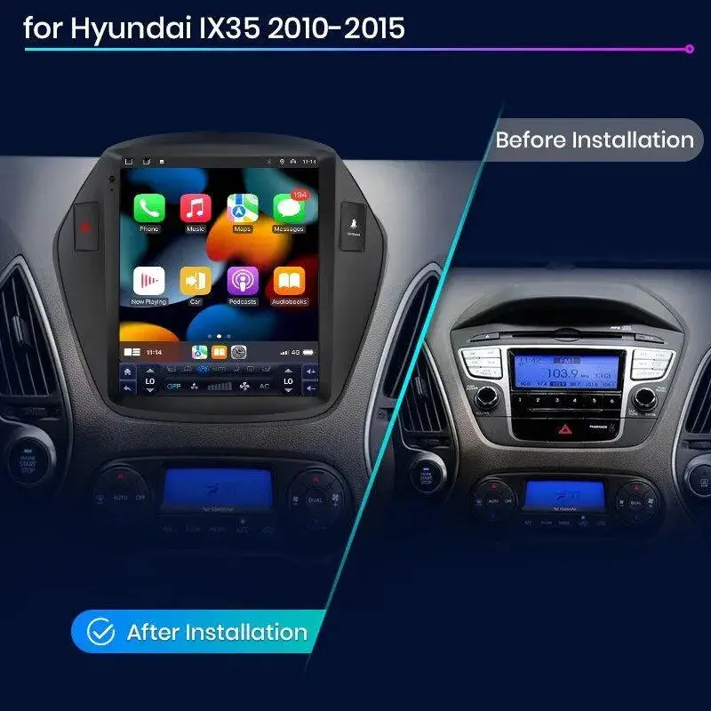 Radio Android do Hyundai Tucson II ix35 Multimedialne (2010-2015) CarPlay Android Auto 4G WiFi GPS DSP
