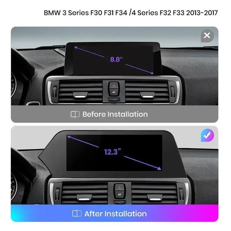Radio Android do BMW Serii 3 4 F30 F31 F32 F33 F34 F36 Dedykowany CarPlay Android Auto 4G WiFi GPS DSP Ekran