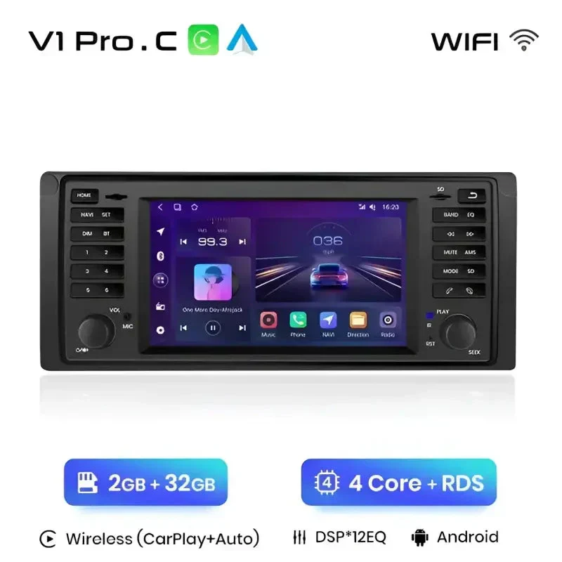 Radio Android do BMW Serii 5 E39 X5 E53 Multimedialne (1996-2006) CarPlay Android Auto 4G WiFi GPS DSP