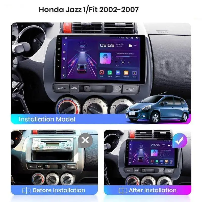 Radio Android do Honda Fit Jazz City (2002-2007) CarPlay Android Auto 4G WiFi GPS DSP