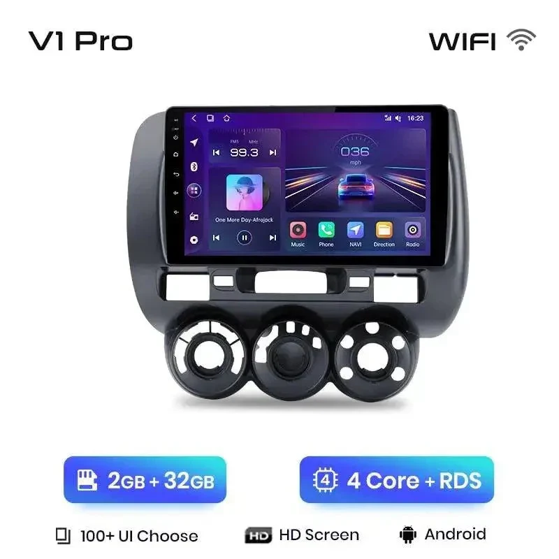 Radio Android do Honda Fit Jazz City (2002-2007) CarPlay Android Auto 4G WiFi GPS DSP