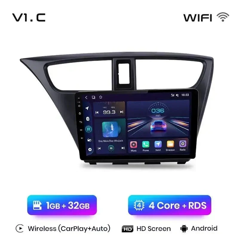 Radio Android do Honda Civic IX (2012-2017) CarPlay Android Auto 4G WiFi GPS DSP