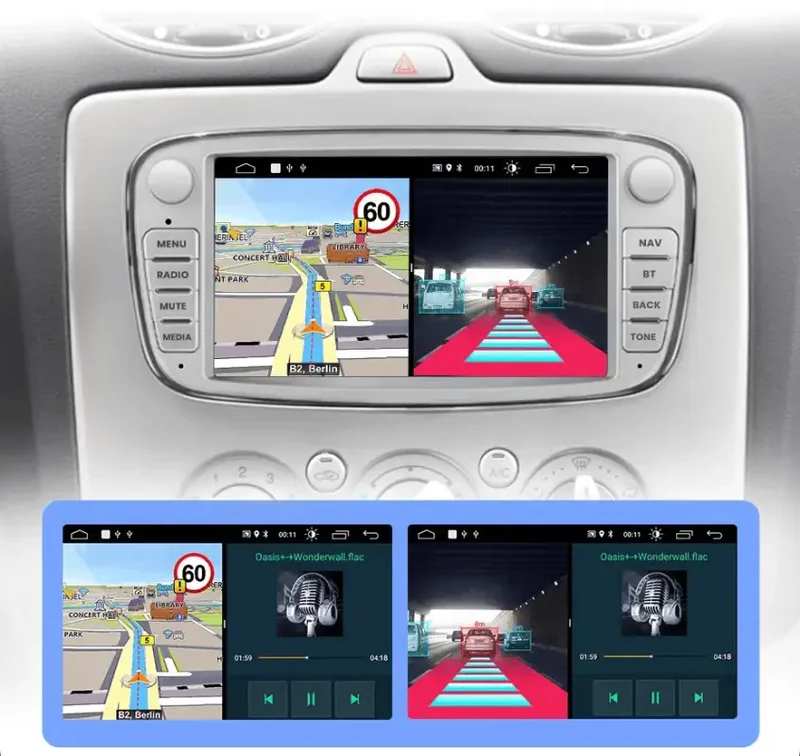Radio Android do Ford Focus S-Max Mondeo Galaxy C-Max Kuga Multimedialne CarPlay Android Auto 4G WiFi GPS DSP