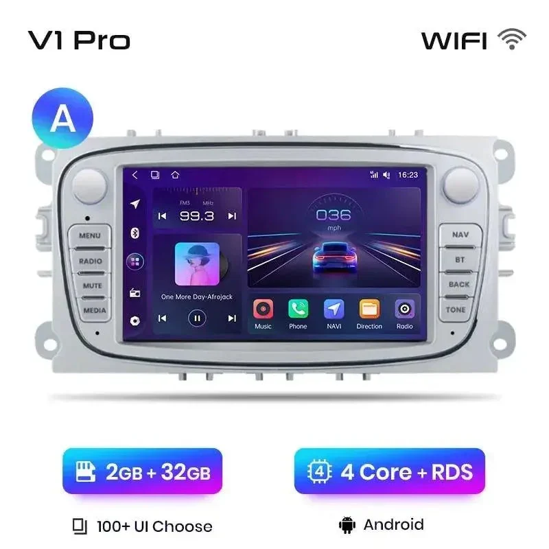 Radio Android do Ford Focus S-Max Mondeo Galaxy C-Max Kuga Multimedialne CarPlay Android Auto 4G WiFi GPS DSP