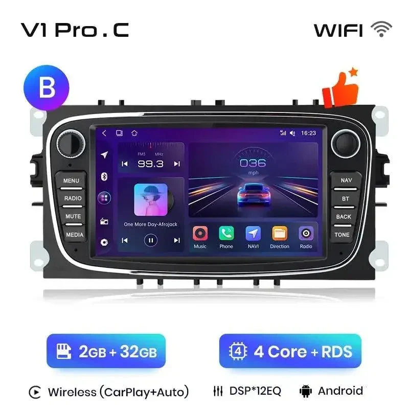 Radio Android do Ford Focus S-Max Mondeo Galaxy C-Max Kuga Multimedialne CarPlay Android Auto 4G WiFi GPS DSP