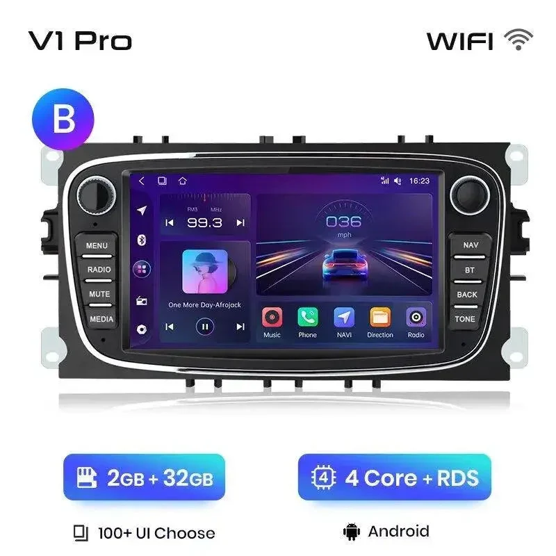 Radio Android do Ford Focus S-Max Mondeo Galaxy C-Max Kuga Multimedialne CarPlay Android Auto 4G WiFi GPS DSP