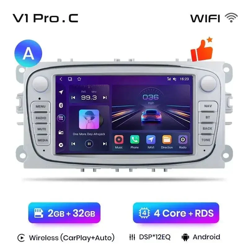 Radio Android do Ford Focus S-Max Mondeo Galaxy C-Max Kuga Multimedialne CarPlay Android Auto 4G WiFi GPS DSP
