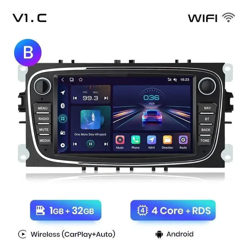 Radio Android do Ford Focus S-Max Mondeo Galaxy C-Max Kuga Multimedialne CarPlay Android Auto 4G WiFi GPS DSP